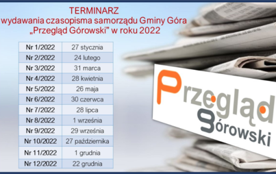 Zdjęcie do Terminarz wydawania czasopisma samorządu Gmin G&oacute;ra "Przegląd G&oacute;rowski"