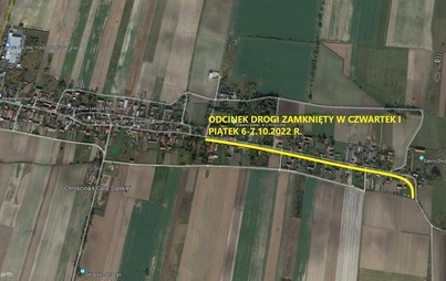 Zdjęcie do Droga w Chr&oacute;ścinie zamknięta w dniach 6-7.10.2022 r.