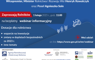 Zdjęcie do ARiMR: Bezpłatny webinar dla Rolnik&oacute;w