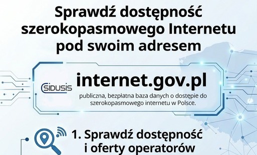 Zdjęcie do Sprawdź dostępność szerokopasmowego Internetu pod swoim adresem