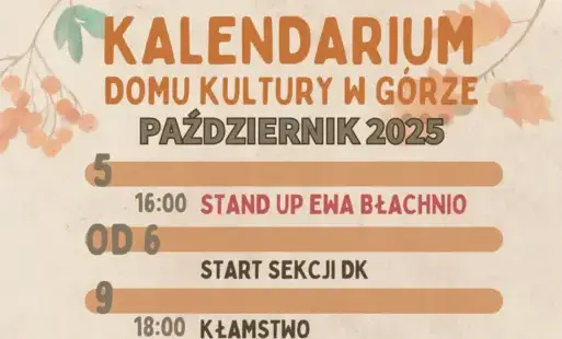 Zdjęcie do Co wydarzy się w październiku w Domu Kultury?